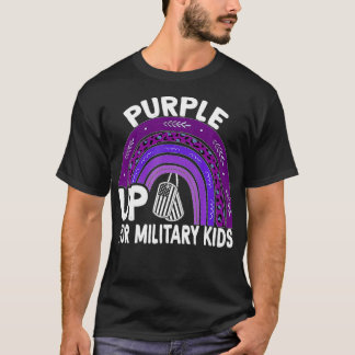 Purple up for Military Kids Rainbow Military Child T-shirt