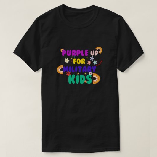 PURPLE UP FOR MILITARY KIDS T-SHIRT (Design voorkant)