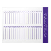Purple Vertical 8.5x11 Two Column Checklist Notitieblok (Voorkant)