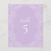 Purple Victorian Wedding Table Number Sign (Achterkant)