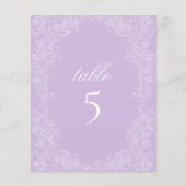 Purple Victorian Wedding Table Number Sign (Voorkant)