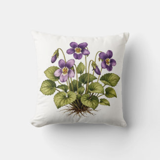 Purple Violet Vintage Style Botanical Kussen