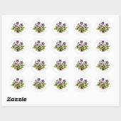 Purple Violet Vintage Style Botanical Ronde Sticker (Vel)