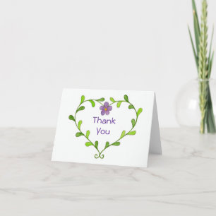 Purple Violet Wreath thank you card Bedankkaart