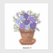 Purple Violets in a Pot – Mother’s Day Floral Sticker (Vel)
