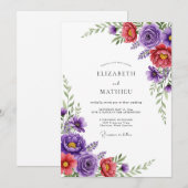 Purple Vivid Spring Wedding Kaart (Voorkant / Achterkant)