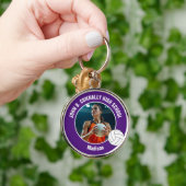 Purple Volleyball Player Photo Keepsake Sleutelhanger (Hand)