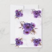 Purple Watercolor Chrysanthemum Wedding RSVP Card (Achterkant)
