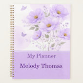 Purple Watercolor Floral Planner Cover (Voorkant)