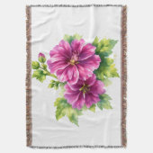 Purple Watercolor Flower Illustration  Deken (Voorkant Verticaal)