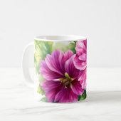Purple Watercolor Flower Illustration Koffiemok (Voorkant links)