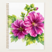 Purple Watercolor Flower Illustration Planner (Voorkant)