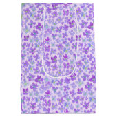 Purple watercolor flower lilac design medium cadeauzakje (Achterkant)