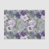 Purple Watercolor Flowers Tissuepapier (Voorkant)