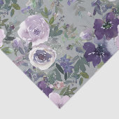 Purple Watercolor Flowers Tissuepapier (Detail)