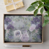 Purple Watercolor Flowers Tissuepapier (Geschenk)