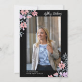 Purple watercolor flowers with gold Glitter Kaart (Achterkant)