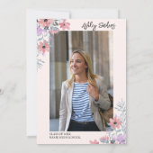 Purple watercolor flowers with gold Glitter Kaart (Achterkant)