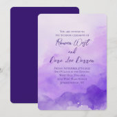 Purple Watercolor Ombre Painting Wedding Kaart (Voorkant / Achterkant)