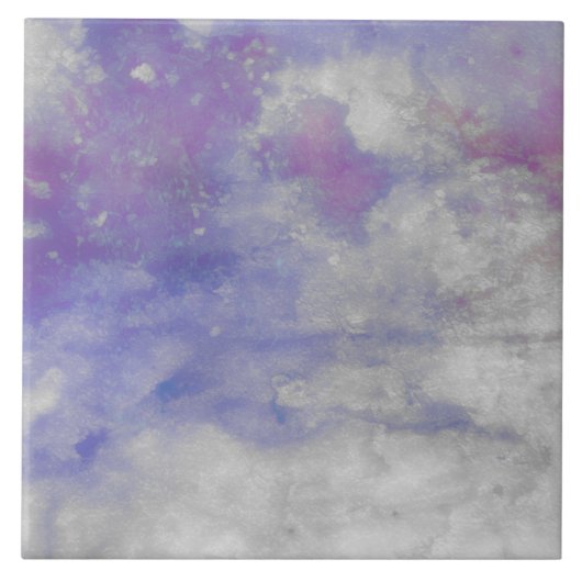 Purple Watercolor Square Art Tile Tegeltje (Voorkant)