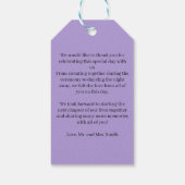 Purple Watercolor Unicorn Baby Shower Cadeaulabel (Achterkant)