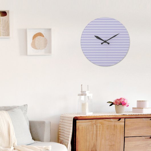 Purple Wave Pattern Wall clock Grote Klok