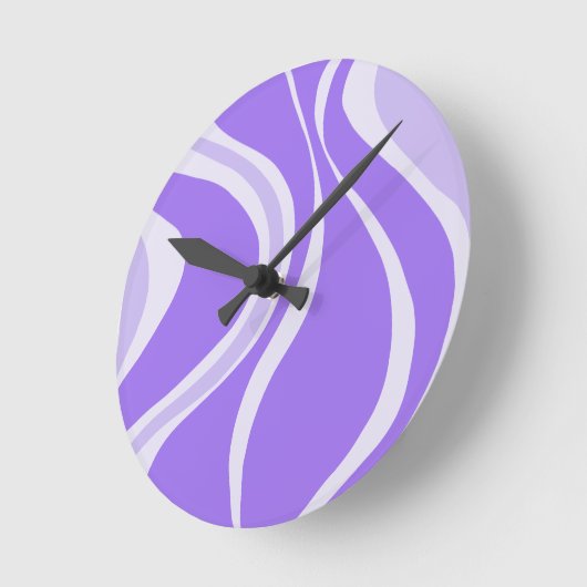 Purple Waves Wall Clock Ronde Klok (Hoek)