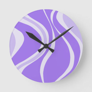 Purple Waves Wall Clock Ronde Klok