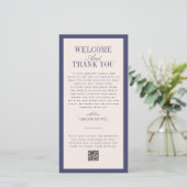 Purple Wedding Ceremony or Reception Welcome Bedankkaart (Staand voorkant)