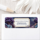 Purple Whimsical Tree Gilded Scalloped Landscape Etiket (Insitu)