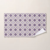 Purple, white and gray geometric mandala pattern  bad handdoek (Handdoek)