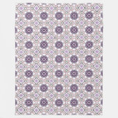 Purple, white and gray geometric mandala pattern  fleece deken (Voorkant)