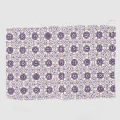 Purple, white and gray geometric mandala pattern  golfhanddoek (Horizontaal)
