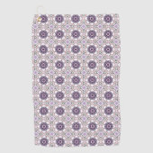 Purple, white and gray geometric mandala pattern  golfhanddoek (Voorkant)