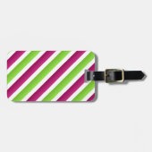 Purple/White And Green Stripes Bagagelabel (Voorkant horizontaal)