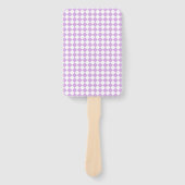 Purple White Checker Diamond Pattern Handwaaier (Voorkant)