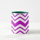 Purple White Chevron Zigzag Pattern Design  Mok (Midden)
