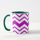 Purple White Chevron Zigzag Pattern Design  Mok (Links)