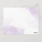 Purple White Floral Gold Frame Wedding Thank You Briefkaart (Achterkant)