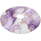 Purple White Gold Abstract Kerstboom Rok (Gekanteld)