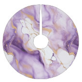 Purple White Gold Abstract Kerstboom Rok (Voorkant)