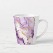 Purple White Gold Abstract Latte Mok (Rechts)
