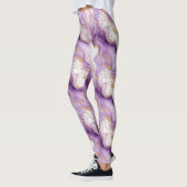 Purple White Gold Abstract Leggings (Links)