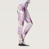 Purple White Gold Abstract Leggings (Rechts)