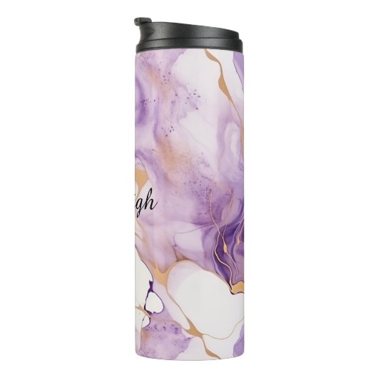 Purple White Gold Abstract Thermosbeker (Geroteerd rechts)