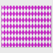 Purple White Harlequin Diamonds Checkers Design  Cadeaupapier (Vlak)
