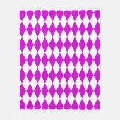 Purple White Harlequin Diamonds Checkers Design  Fleece Deken (Voorkant)