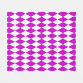 Purple White Harlequin Diamonds Checkers Design  Fleece Deken (Voorkant (Horizontaal))