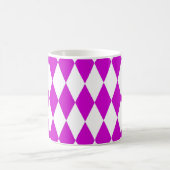 Purple White Harlequin Diamonds Checkers Design  Koffiemok (Center)