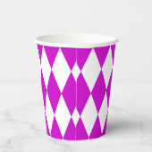 Purple White Harlequin Diamonds Checkers Design Papieren Bekers (Rechts)